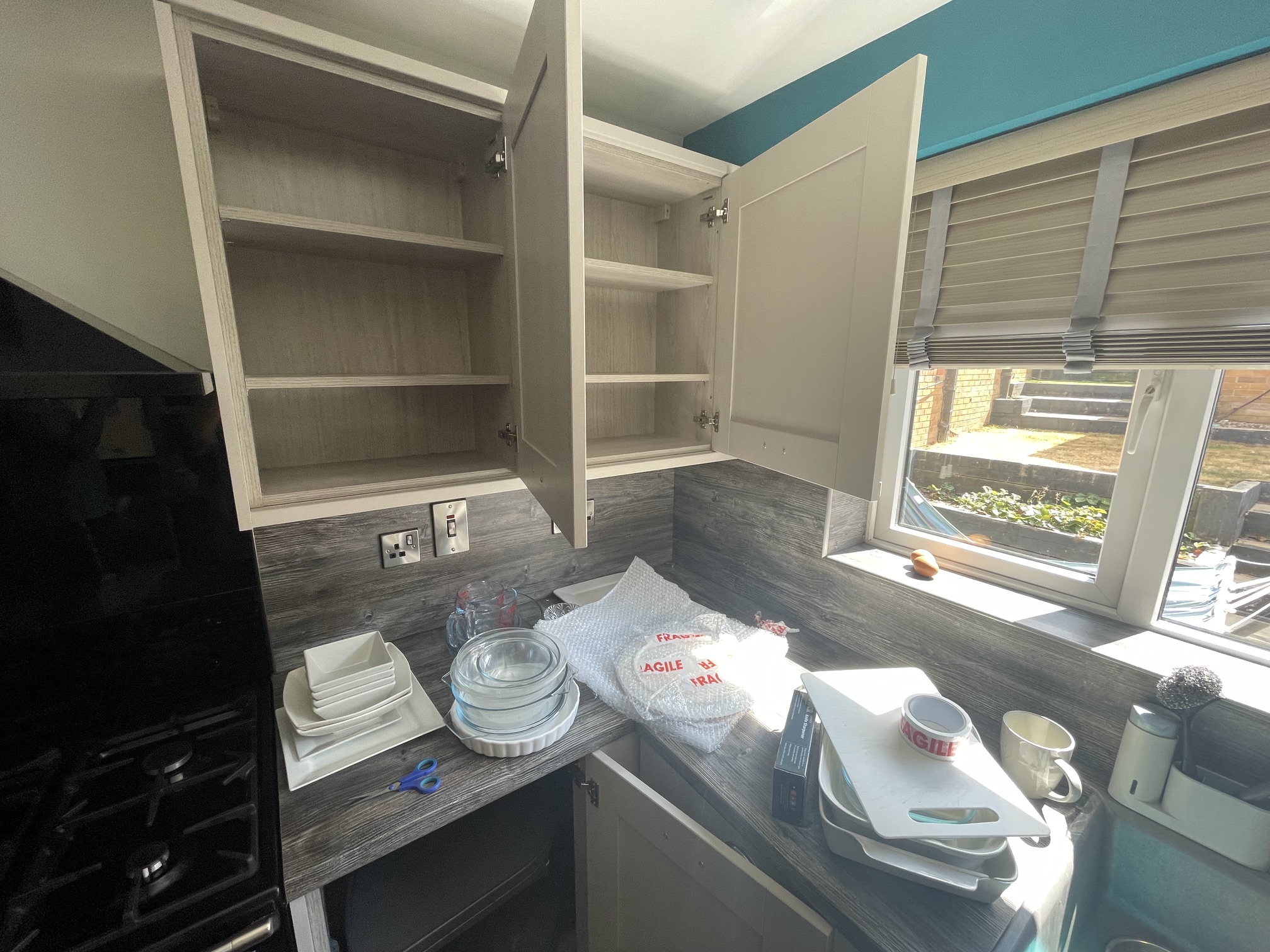 Furniture and belongings prepared for safe transport
