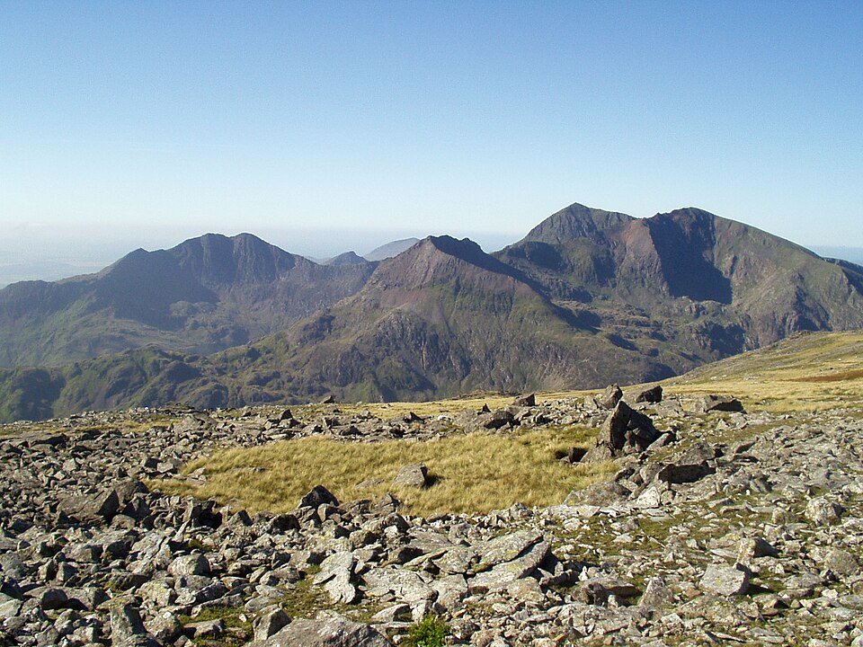 Mountain scenery across the Snowdon massif in North Wales