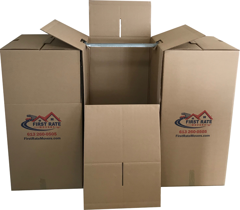 Wardrobe boxes from Zeus Removals packing supplies Northamptonshire
