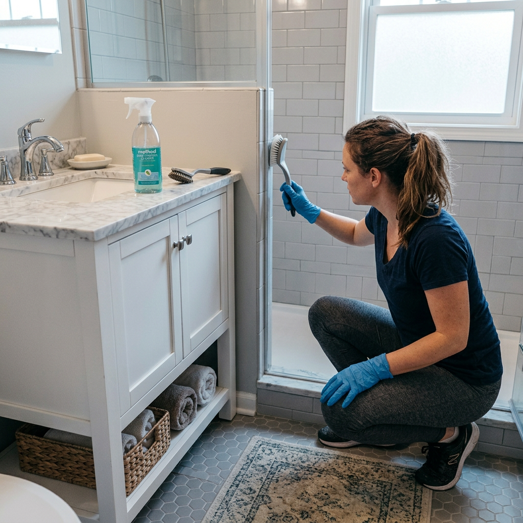 Bathroom cleaning during an end of tenancy cleaning Northamptonshire service