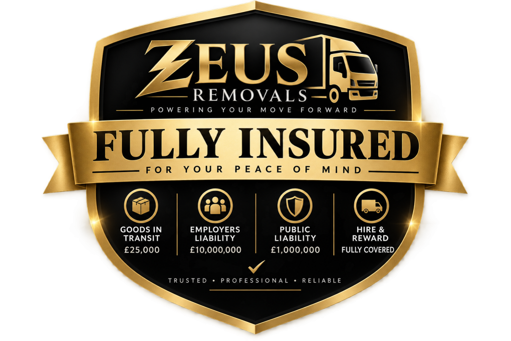 Zeus Removals fully insured removals badge